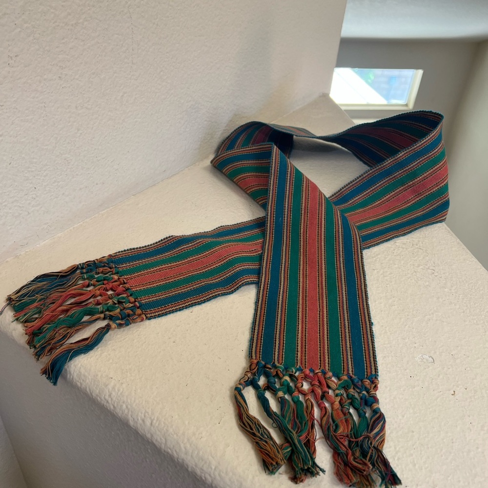 Vintage Woven Wrap Belt multi Colorful Peruvian One Size‎ Womens. Lengt… - Picture 4 of 6